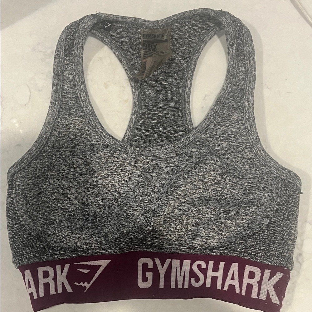 Gymshark Gray and Burgundy Sports Bra